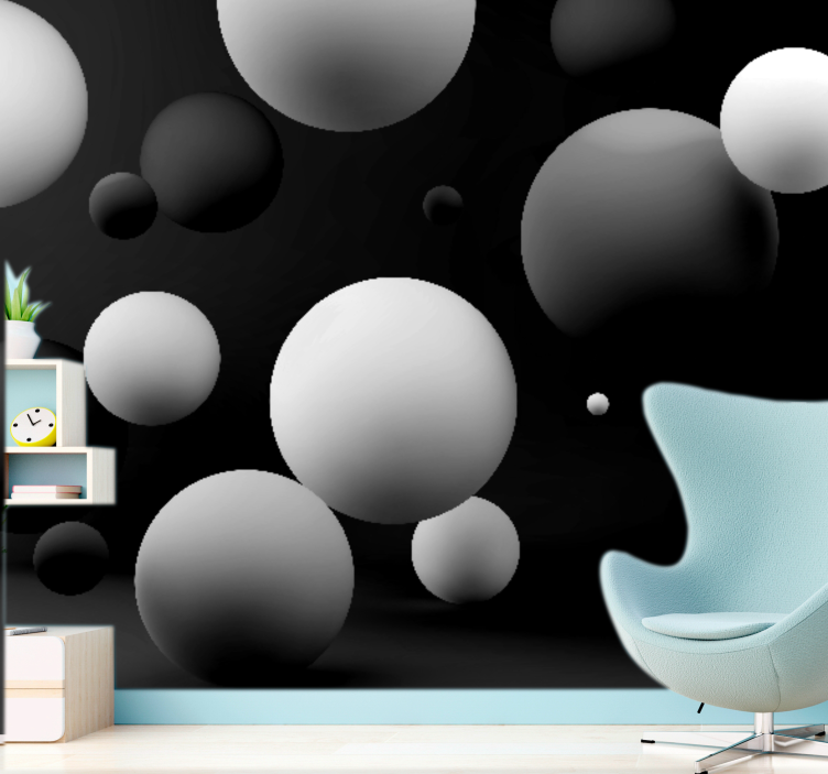 Abstract wall mural geometric sphere design - TenStickers