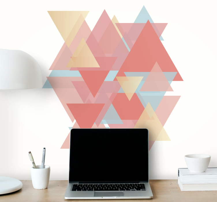 Abstract wall mural geometric triangle design - TenStickers
