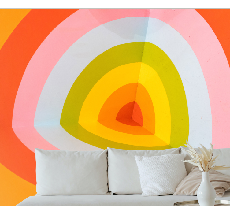 Abstract wall mural in colorful layered arches - TenStickers