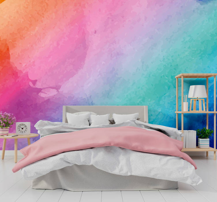 Abstract wall mural lively brush strokes - TenStickers