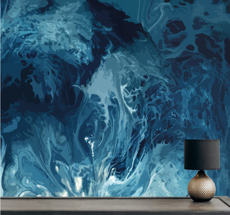 Abstract wall mural oceanic swirl design - TenStickers