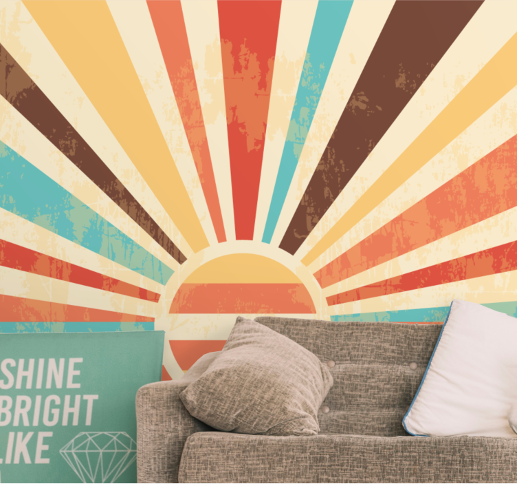 Abstract wall mural radiant sunburst design - TenStickers