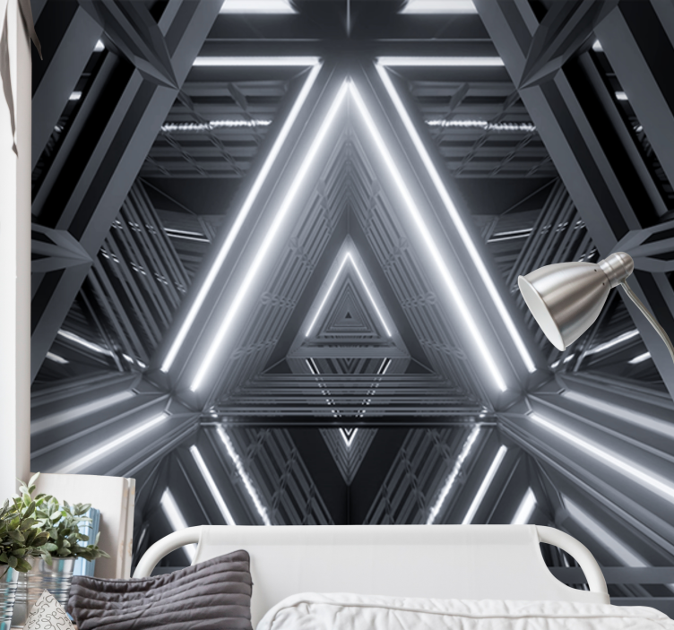 Abstract wall mural triangular luminescent design - TenStickers