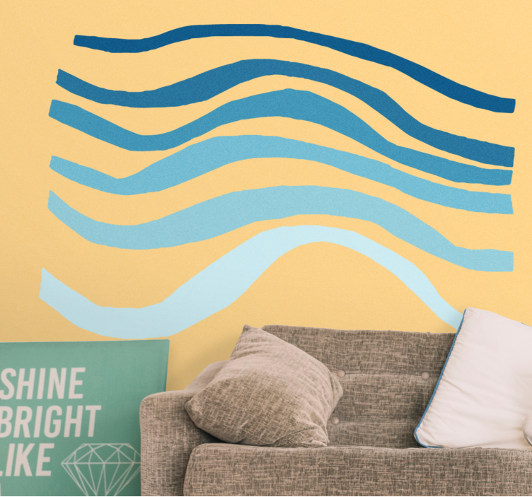 Abstract wall mural wavy lines texture - TenStickers