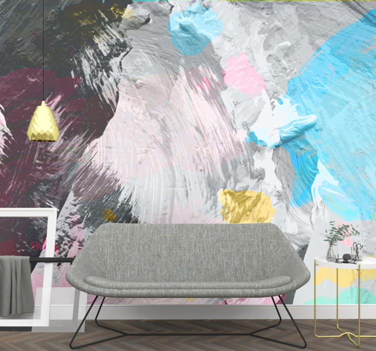Abstract wall mural with vibrant paint strokes - TenStickers