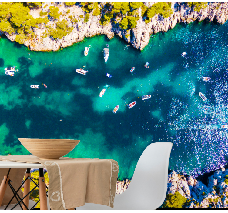 Aerial Coastal View landscape wall mural - TenStickers