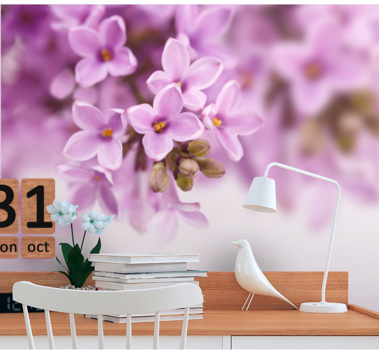 Aesthetic flower design Home office Wall Mural - TenStickers