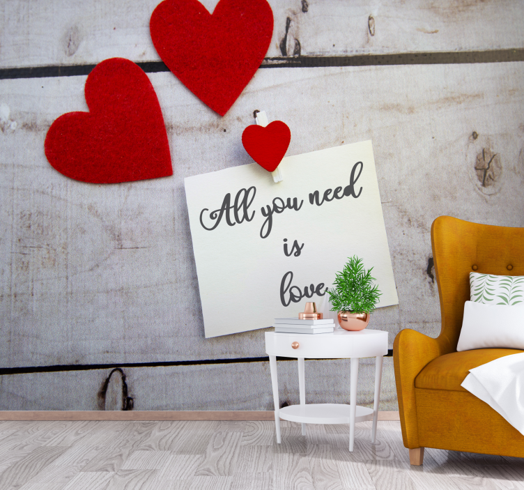 All you need is love romantic wall mural - TenStickers
