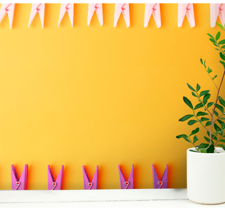 Animals wall mural colorful clothespin display - TenStickers