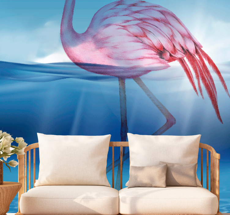 Animals wall mural elegant flamingo pose - TenStickers