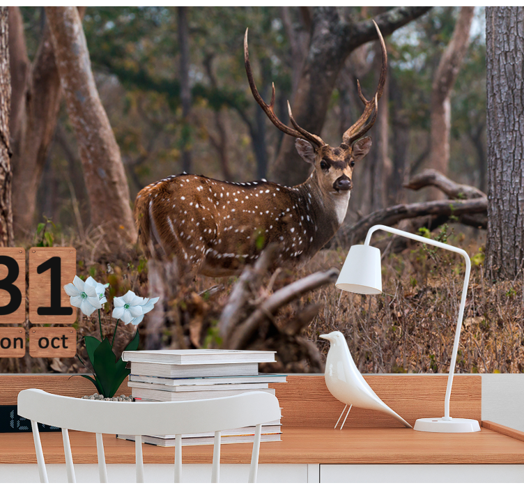 Animals wall mural elegant spotted deer - TenStickers