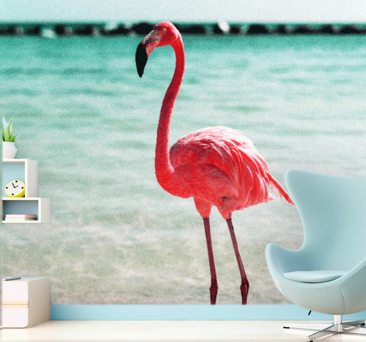 Animals wall mural graceful flamingo pose - TenStickers