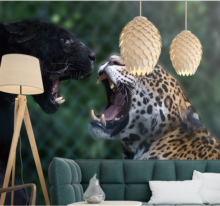 Animals wall mural panther and jaguar design - TenStickers