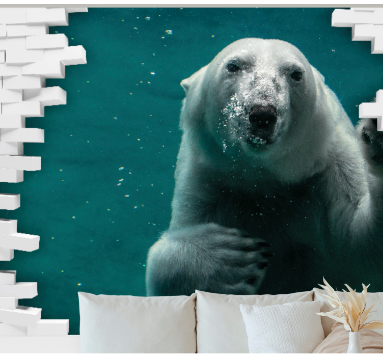 Animals wall mural polar bear underwater - TenStickers
