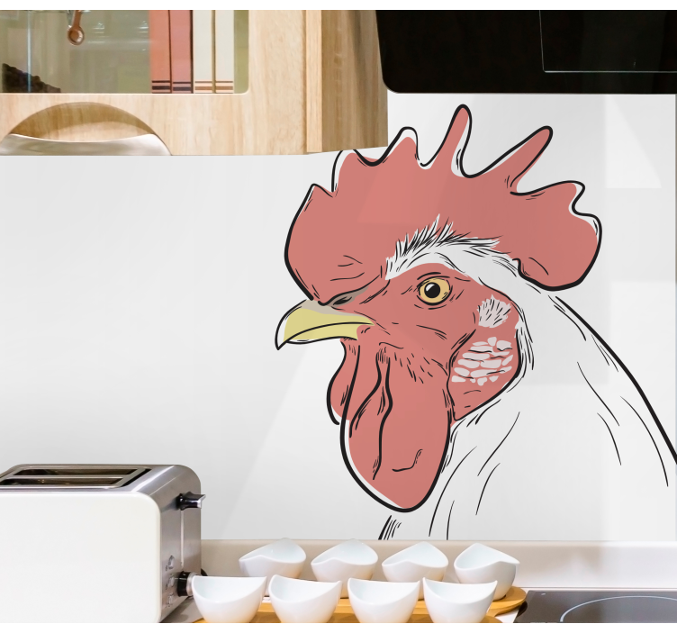 Animals wall mural rooster head profile - TenStickers