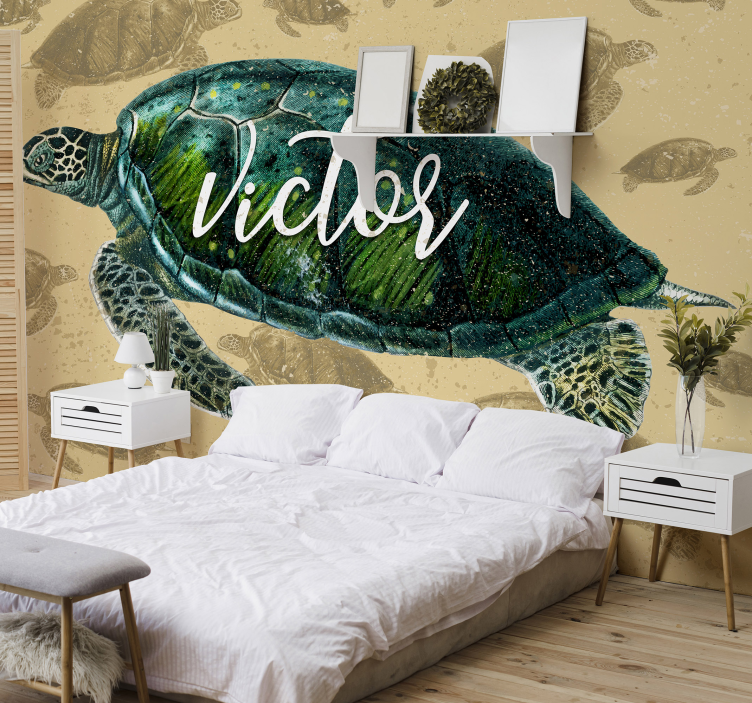 Animals wall mural sea turtle journey - TenStickers
