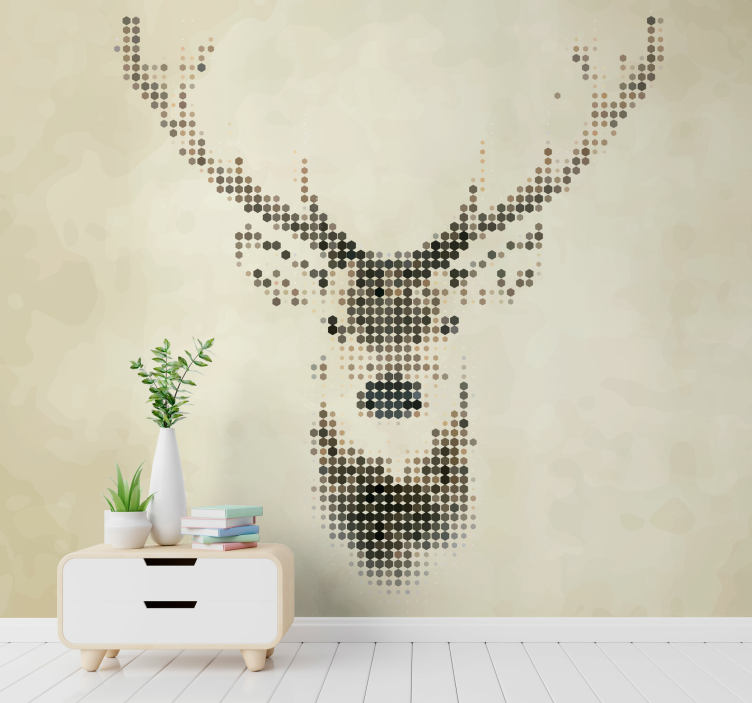 Animals wall mural stylized deer head - TenStickers