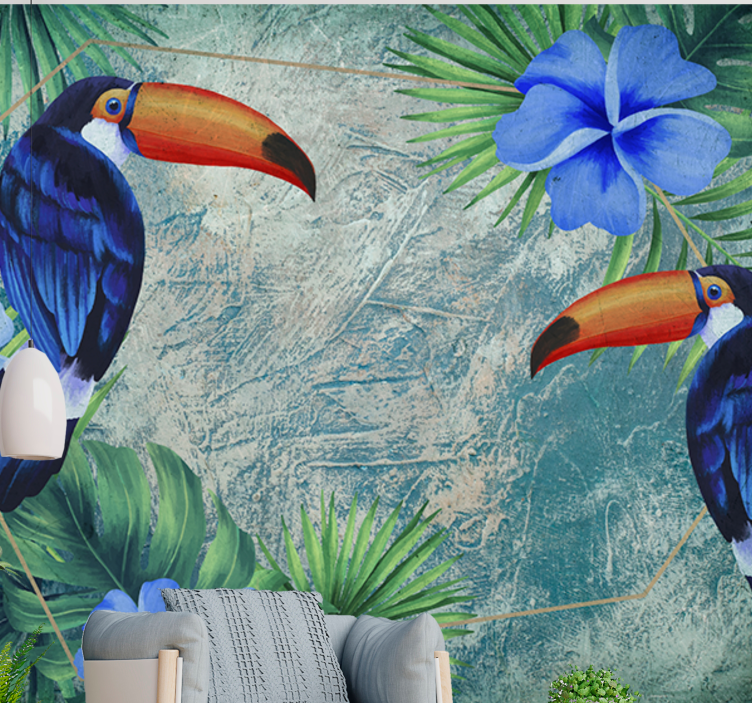Animals wall mural tropical toucan duo - TenStickers