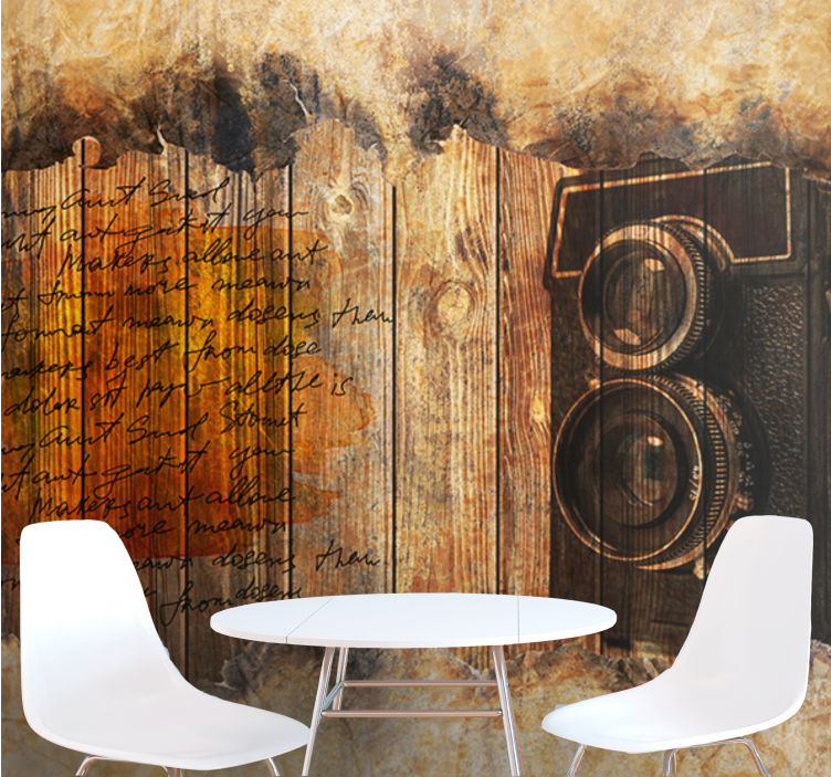 Art wall mural vintage camera aesthetic - TenStickers