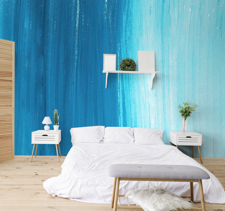 Blue textured  photo  wall mural - TenStickers