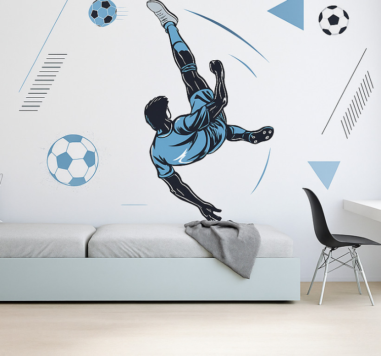 Blue player shooting wall mural teen bedroom - TenStickers
