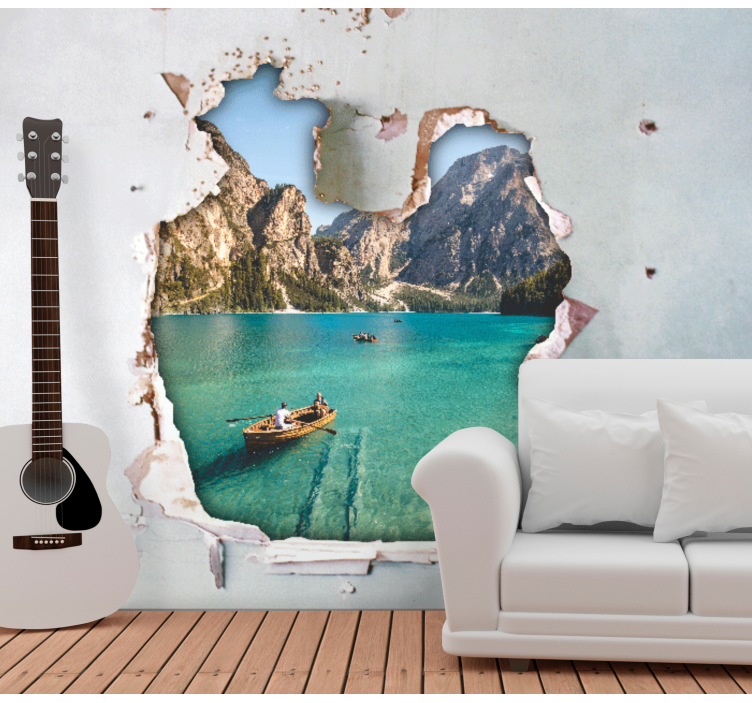 Breathtaking lake view wall mural mountain - TenStickers