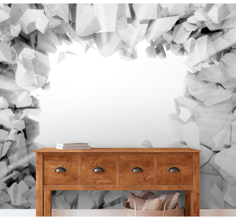 Broken Concrete Texture wall mural 3d - TenStickers