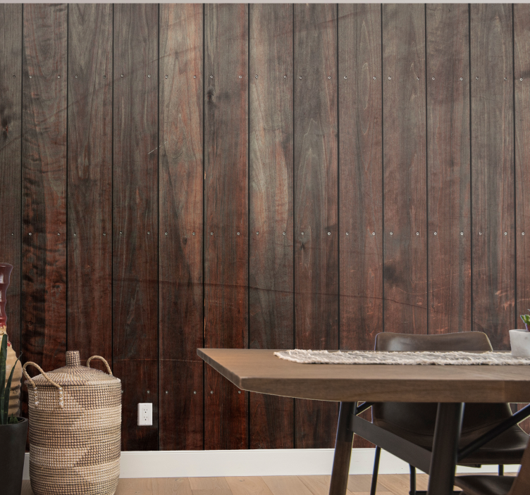 Brown vertical planks with texture Wall Mural - TenStickers
