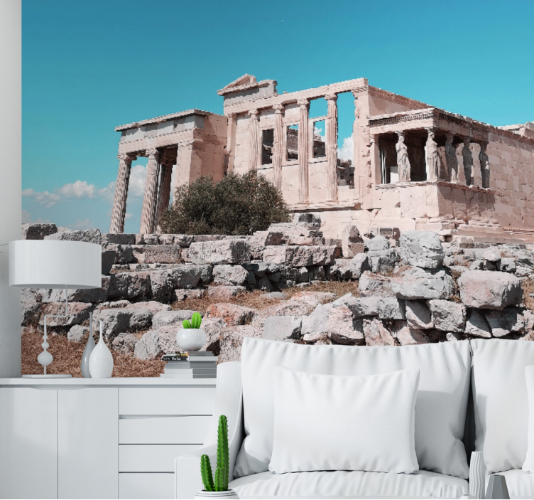 City wall mural ancient temple ruins - TenStickers