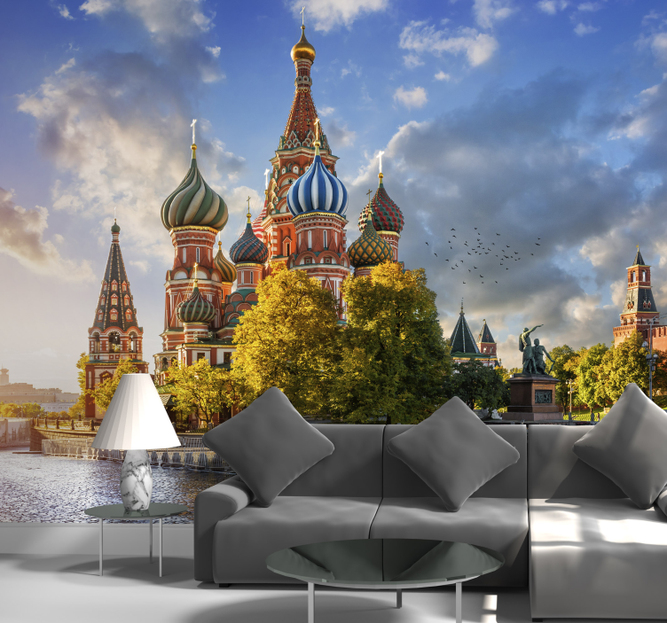 City wall mural saint basil's basilica - TenStickers