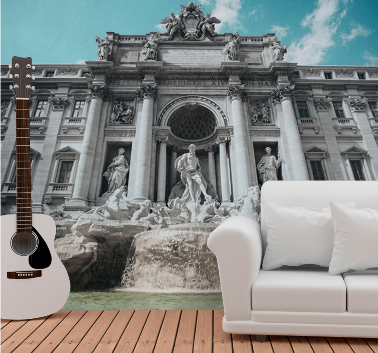 City wall mural trevi fountain monument - TenStickers
