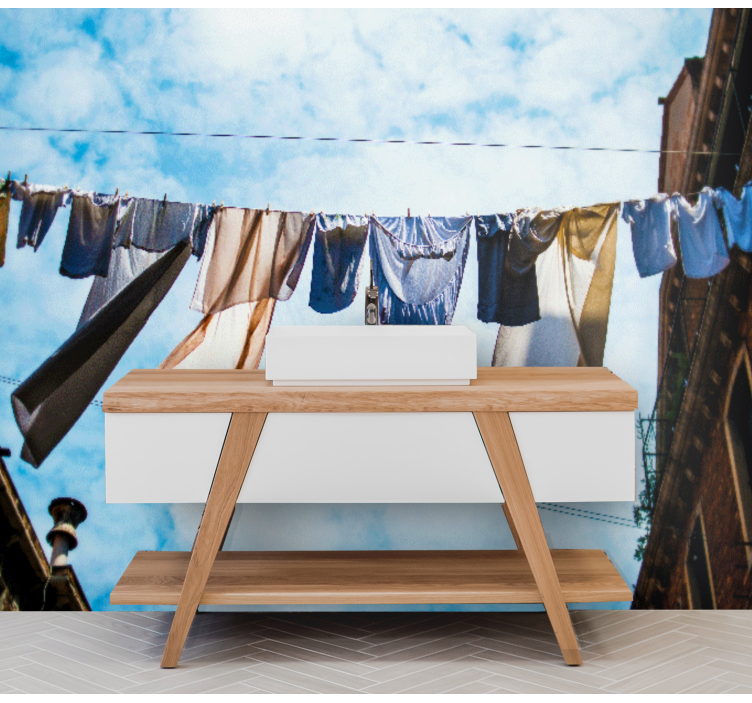 Clothes Line Breeze city wall mural - TenStickers