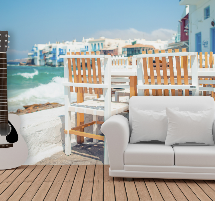 Coastal Town View city wall mural - TenStickers