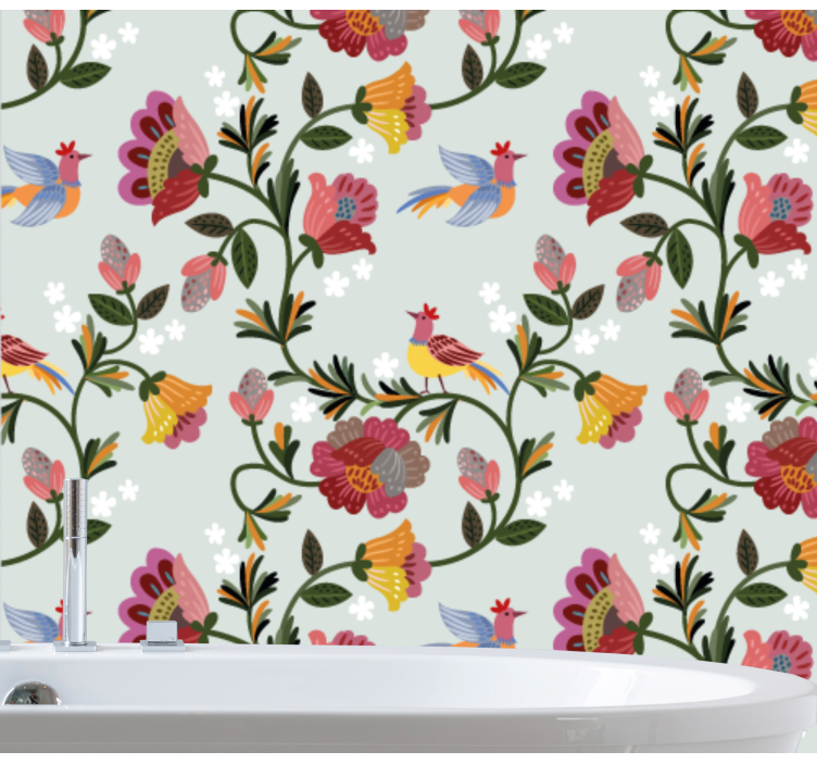 Colorful Floral Pattern flower wall mural - TenStickers