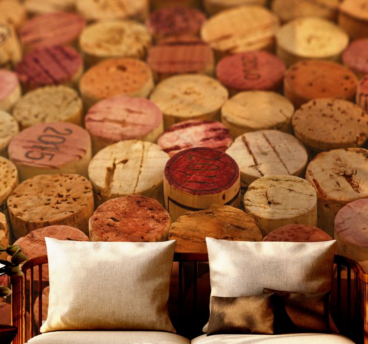 Cork collection patterns texture wall mural - TenStickers
