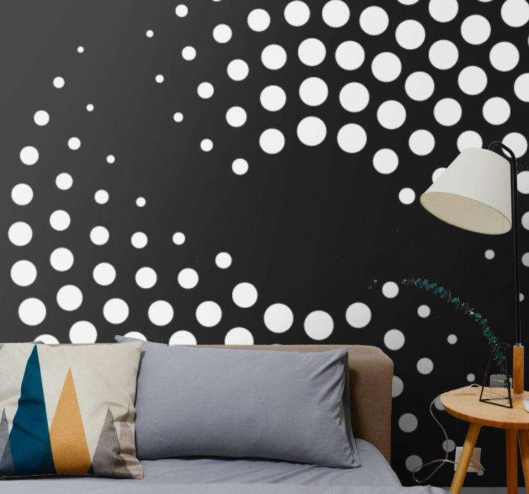 Dynamic white dotted design other wall mural - TenStickers