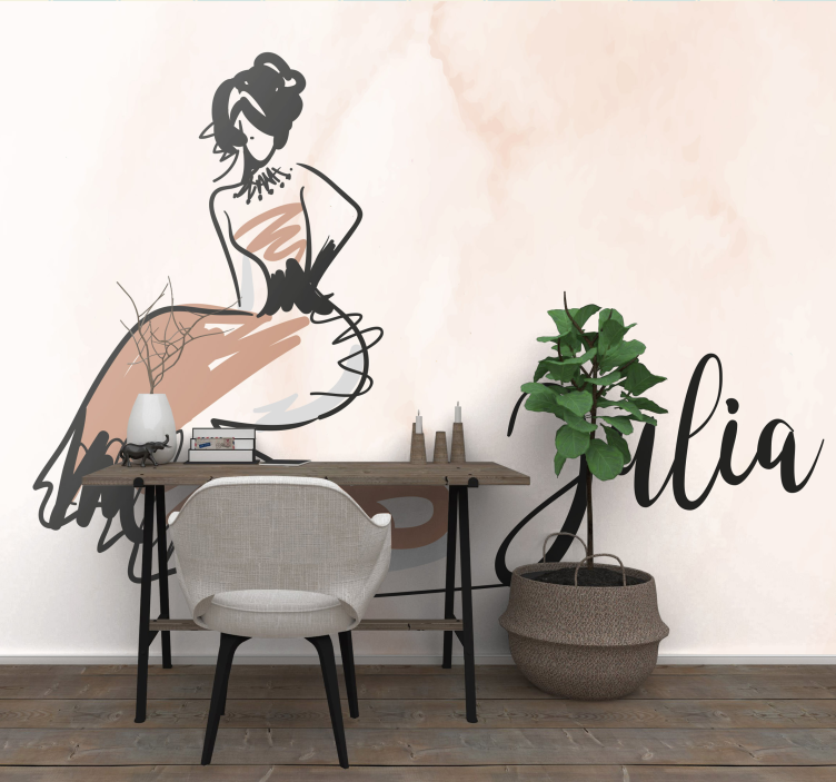 Elegant fashion sketch art wall mural - TenStickers