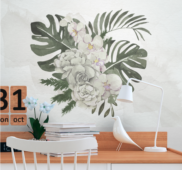 Elegant floral composition flower wall mural - TenStickers
