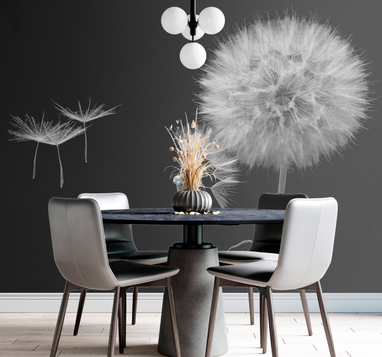 Elegant silhouettes dandelion wall mural - TenStickers