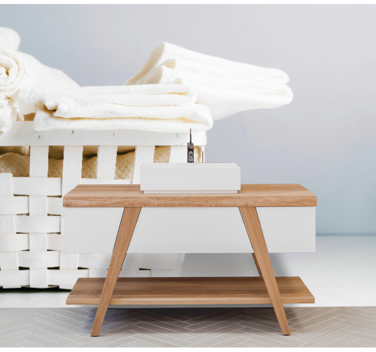 Elegant Towel Basket wall mural bathroom - TenStickers