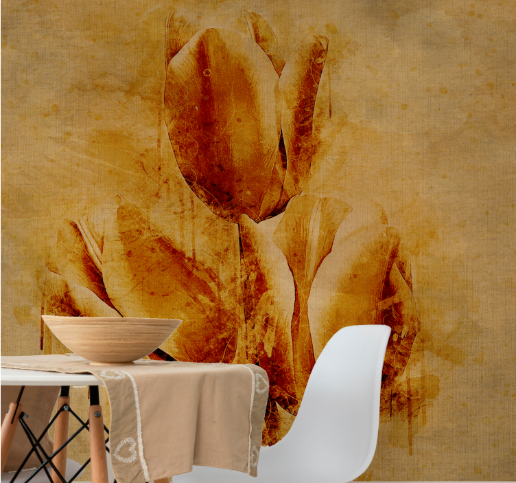 Elegant tulip arrangement flower wall mural - TenStickers