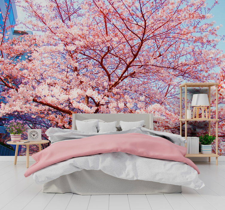 Flower wall mural cherry blossom enchantment - TenStickers