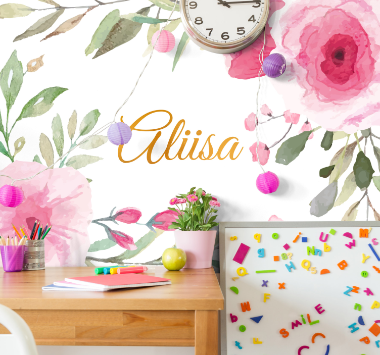 Flower wall mural floral elegance revealed - TenStickers