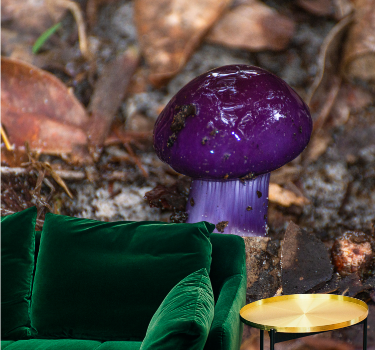 Flower wall mural purple mushroom sprout - TenStickers