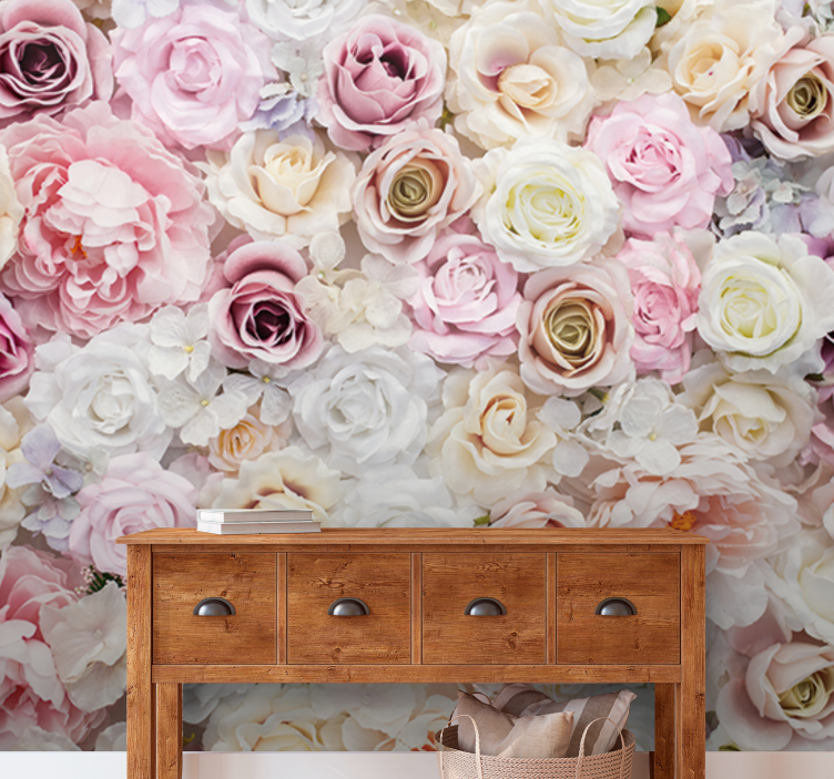 Flower wall mural rose blossom collection - TenStickers