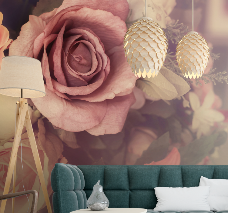 Flower wall mural rose flower arrangement - TenStickers