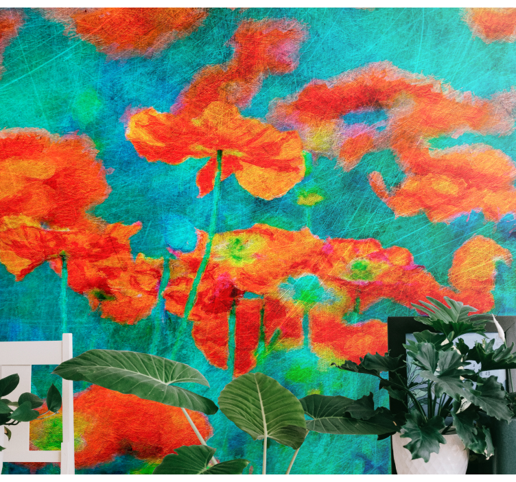 Flower wall mural vibrant floral arrangement - TenStickers