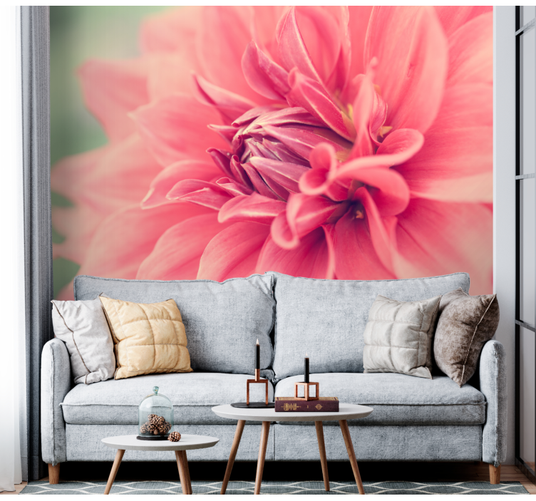 Flower wall mural vibrant pink blossom - TenStickers