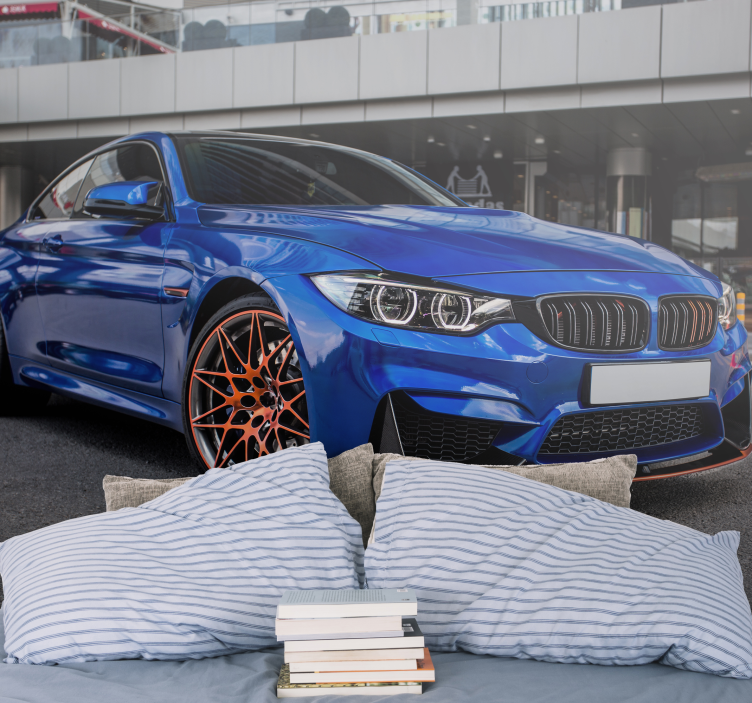 For bedroom blue sport Car wall mural - TenStickers