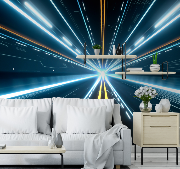 Futuristic Light Burst wall mural 3d - TenStickers